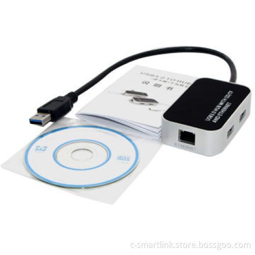 USB 3.0 Hub with Ethernet Speed of 5Gbps, with Ethernet MAC Physical Layer